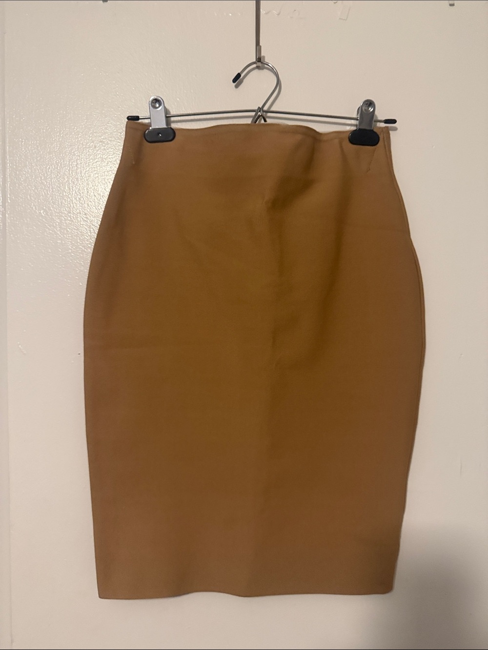 Hot Miami Styles Camel High-Waist Bandage Skirt